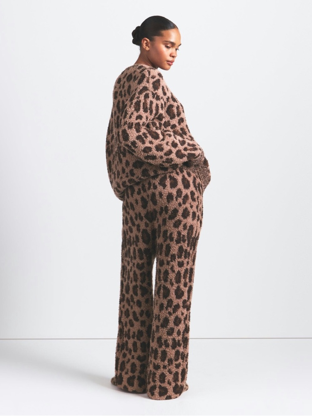 HTF SKIMS COZY OVERSIZED JOGGERS IN SIENNA LEOPARD PRINT S/M - Picture 5 of 7